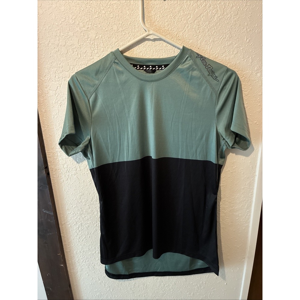 Troy Lee Designs Race Shop Shirt Mens Med Olive Green/black Short Sleeve Poly
